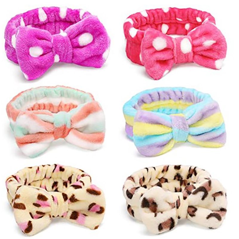 Heißer Verkauf Bogen Stirnband Set Make-Up Baden Haar Band Korallen Fleece Stirnband_voghion.com