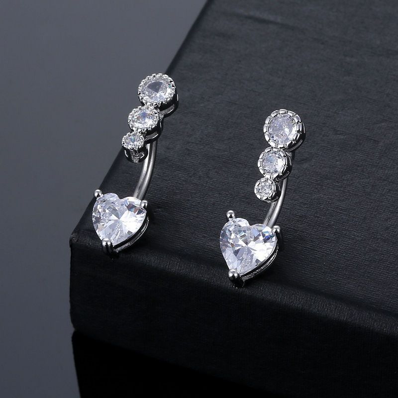 Piercing per ombelico in acciaio inossidabile con placcatura sottovuoto, gioielli in pietra intarsiata alla moda europea e americana all'ingrosso_voghion.com