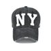 Washed color matching NY cotton baseball cap cartoon embroidery large embroidery stitching distressed duckbill cap_voghion.com