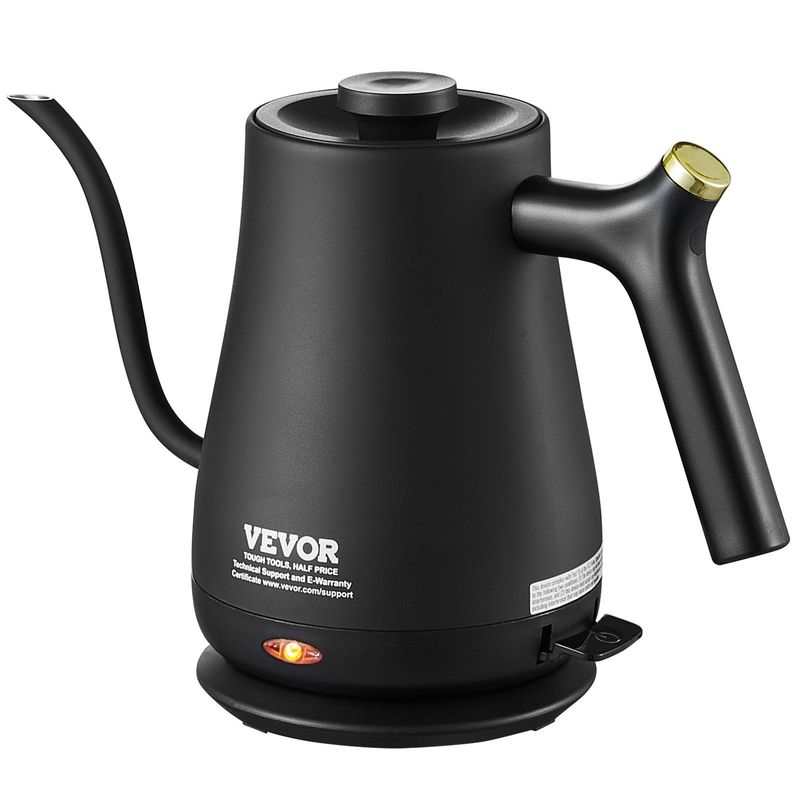VEVOR 1L Electric Gooseneck Kettle, 1200W Fast Heating Gooseneck Pour Over Coffee Tea Kettle, 304 Food Grade Stainless Steel Hot Water Boiler Heater With Boil-Dry Protection, Auto Shut-off_voghion.com