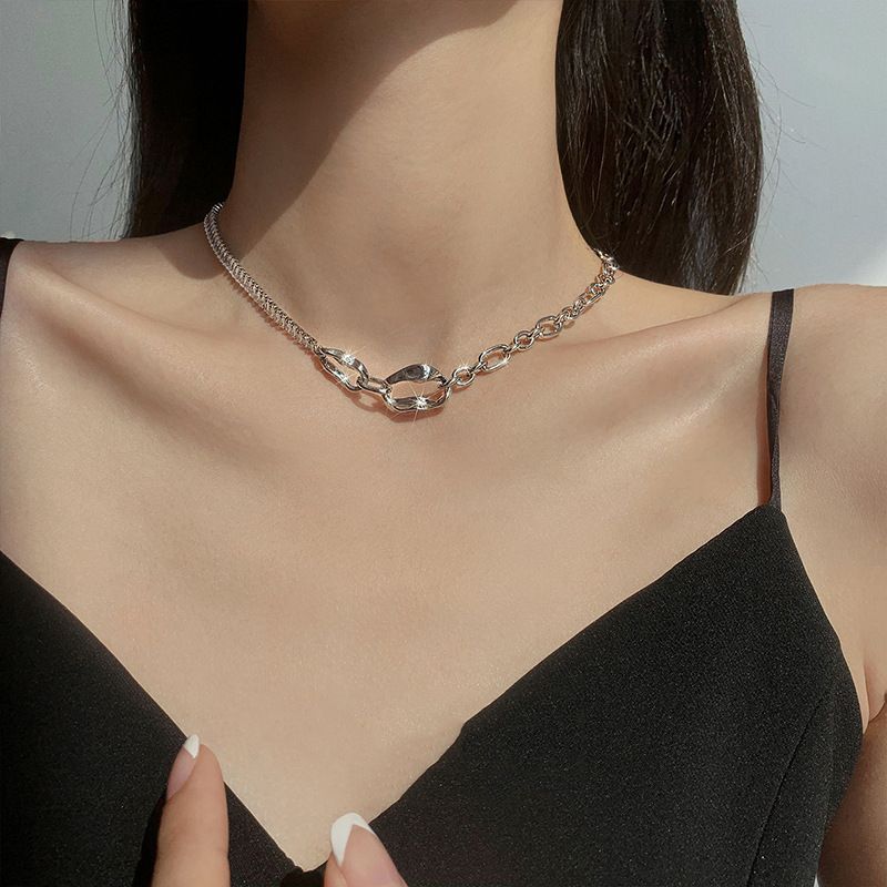 Barvna VENUS Sier geometrijska ogrlica za ženske, punk asimetrija, zabava, nakit, darila, dropshipping, wholesale_voghion.com