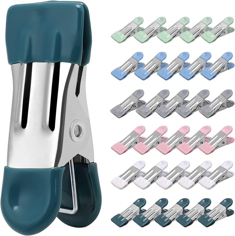 Heavy Duty Clothes Pins, Pack Of 30, 2.17inch (Approximately 5.4cm ) Metal Chip Photo Drying Clothesline Laundry Sock_voghion.com