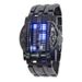LED Binary Digital Watch For Men - Stylish Business Chronograph With Chain Strap, Calendar & Month Display, Water Resistant_voghion.com