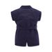Kinderkleidung Sommermode für Mädchen Overalls einfarbig V-Ausschnitt Jumpsuit Shorts Kopfbedeckung_voghion.com