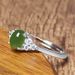 Klassischer offener Temperament-Ring mit eingelegtem Chalcedon, kristallklar, schlicht, grün, Hetian-Jade_voghion.com