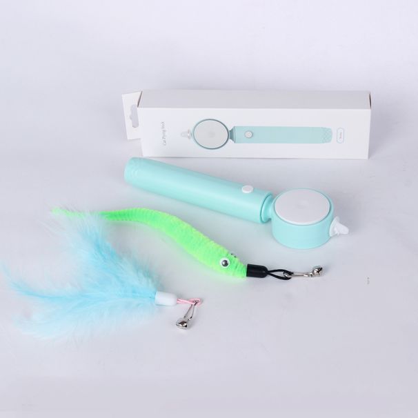 Nouveau jouet pour chat télescopique à trois sections, style canne à pêche, avec têtes remplaçables_voghion.com