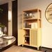 Bamboo Storage Cabinet, Freestanding Bathroom Cabinet With 2 Doors, Floor Cabinet Organizer For Living Room, Kitchen, Entryway_voghion.com
