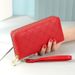 Wallet Card Cases Wallet Long Women's Double Layer Zipper Love Frosted Leather Mobile Phone Bag Women's Purse Large Capacity Wrist Clutch Bag_voghion.com