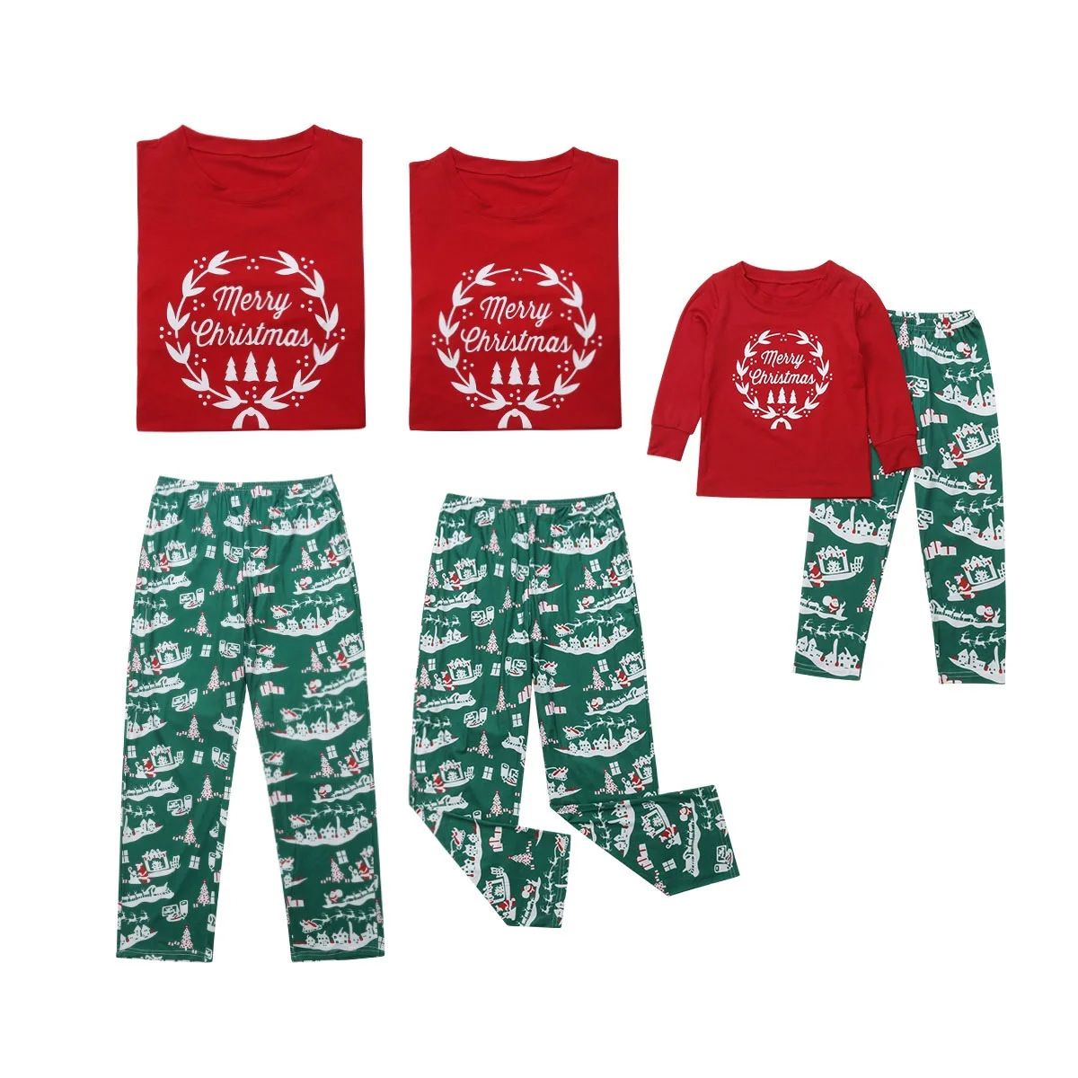 Weihnachtliches Familien-Partnerlook-Pyjama-Set – Langärmelige Schlafanzüge aus CVC-Baumwolle für Eltern und Kinder (S-3XL, 2-14 Jahre, 3-18 Monate) – Festliches Muster & ultraweich_voghion.com