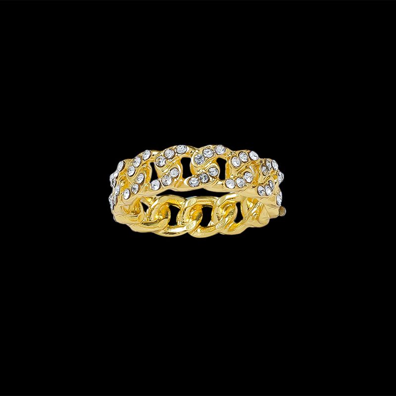 Bague cubaine de rue entièrement en diamant pour hommes et femmes, style hip-hop tendance sur Instagram, style froid, légère, luxueuse et de haute qualité_voghion.com