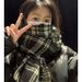 Nuova versione invernale coreana da donna a quadri double face Ins, calda e versatile, sciarpa da studente, spessa e alla moda_voghion.com