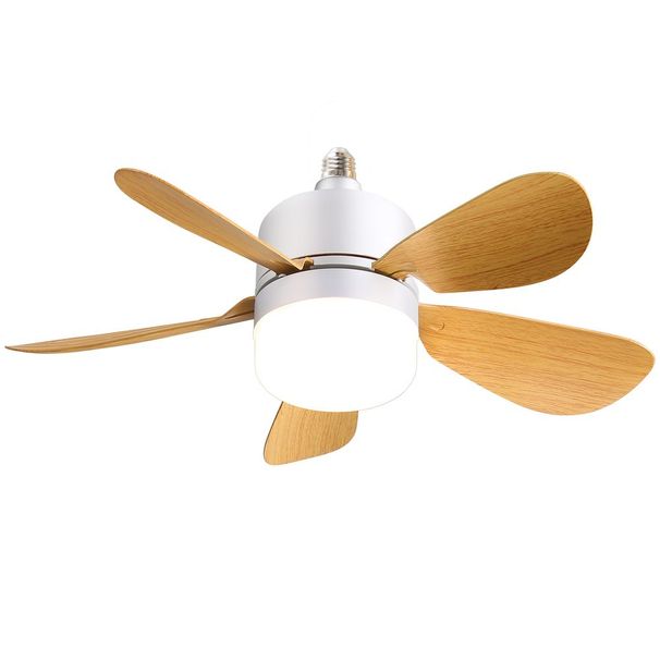 Ventilateur de plafond à douille de 16 pouces avec éclairage LED à intensité variable, petit ventilateur de plafond à vis 2 en 1_voghion.com
