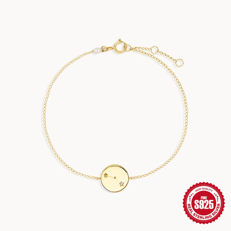 S Pure Silver Everyday Versatile Zodiac Birthstone Inlaid Diamond Ins Style Creative Personality Bracelet_voghion.com