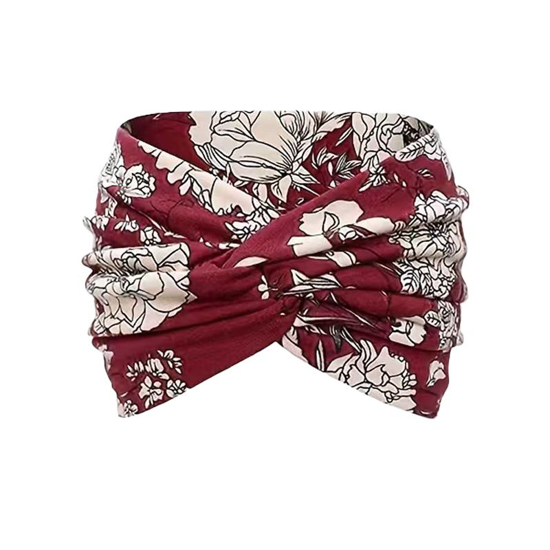 New Ultra Wide Women's Elastic Knotted Cross Yoga Sports Elastic Hair Accessories Headband_voghion.com