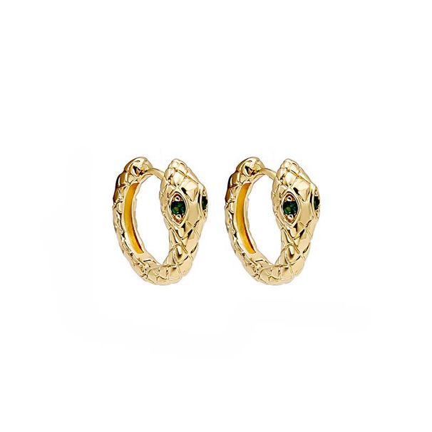 Pánské luxusní náušnice s hadí hlavou z čistého stříbra, designové do niche, robustní a elegantní._voghion.com