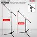 5 Core Microphone Stand Floor Height Adjustable W Extending Telescoping Boom Arm_voghion.com