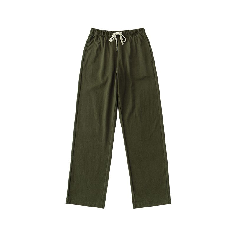 320G Straight Men's Pure Cotton Sports And Casual Versatile, Solid Color Loose Wide Leg Sanitary Pants, Couple Style_voghion.com