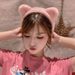 Plüsch-Stirnband mit Katzenohren und breiter Krempe zum Waschen des Gesichts, Make-up-Stirnband im koreanischen Stil für Damen im Herbst und Winter, Haare_voghion.com