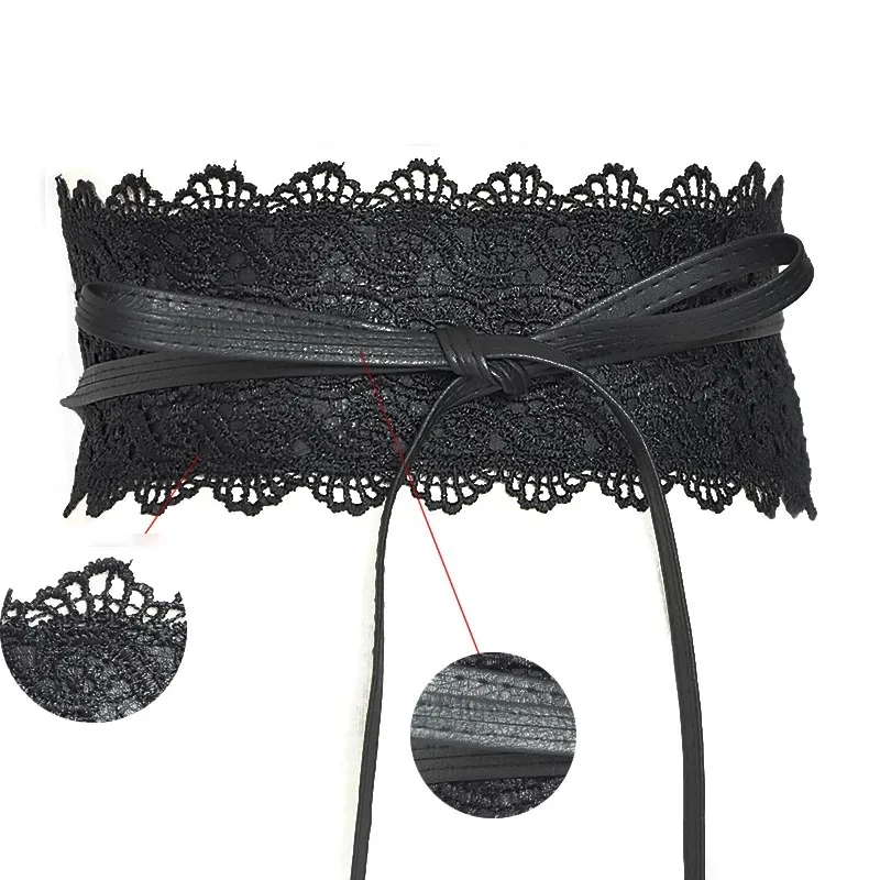 Fashionable Waist Lace Strap Girdle Women's Clothing Accessories Waist Retro Versatile Wide Belt Dress Decorative Belt_voghion.com