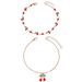 Set di ciliegie di alta qualità per donna, alla moda estiva, con cavigliera in smalto rosso fresco_voghion.com