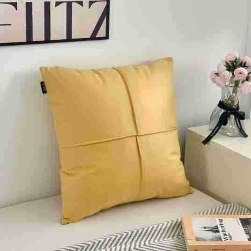 Fodera per cuscino minimalista in similpelle - Cuscino per divano impermeabile e antimacchia (arredamento moderno per ufficio, design retrò, facile da pulire)_voghion.com