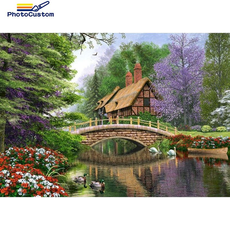 PhotoCustom Diamond Painting Kit Beautiful Scenery Diy Full Square/Round Drill Diamond Mosaic Home Decoration For Kids Gift_voghion.com