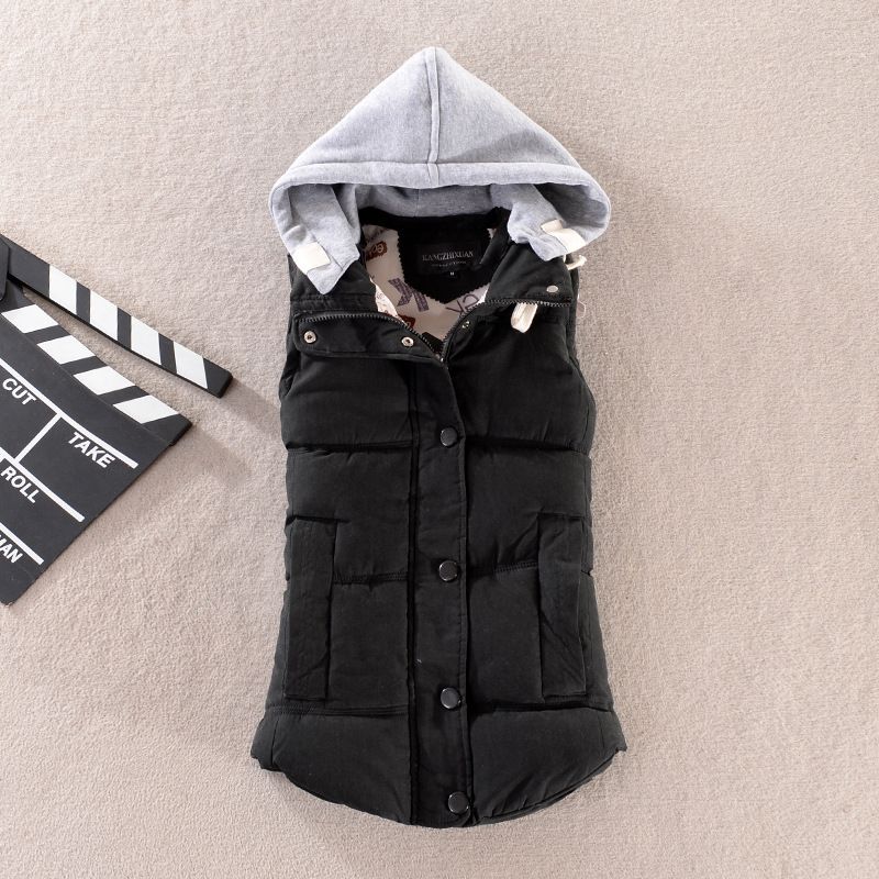Ensfarvet casual vest til kvinder_voghion.com