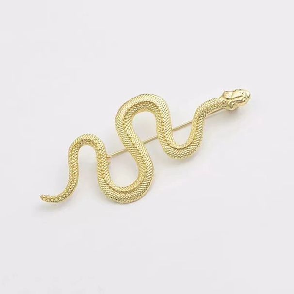 New style niche design snake brooch retro fashion simple all match snake clothing pin accessories anti exposure_voghion.com