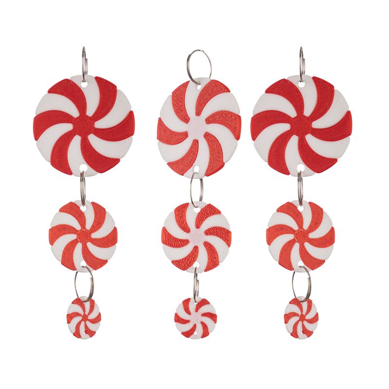 Noel Dekorasyonu Yaratıcı Kırmızı ve Beyaz Şeker Kolye Yuvarlak Noel Şeker Kolye Noel Ağacı Kolye_voghion.com