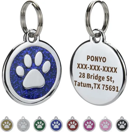 Dog Identification Tag, Silver, Engraved_voghion.com