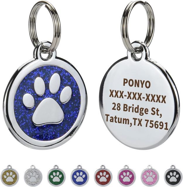 Dog Identification Tag, Silver, Engraved_voghion.com