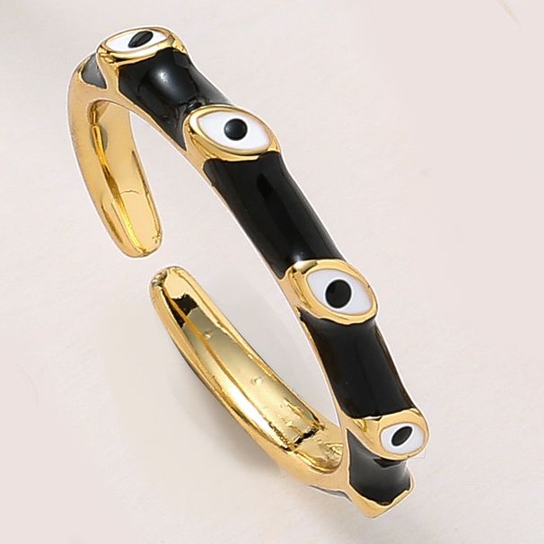 Böhmischer, Türkiye-Kobold, verstellbarer antikfarbener Emaille-Kupferring, Goldschmuck_voghion.com