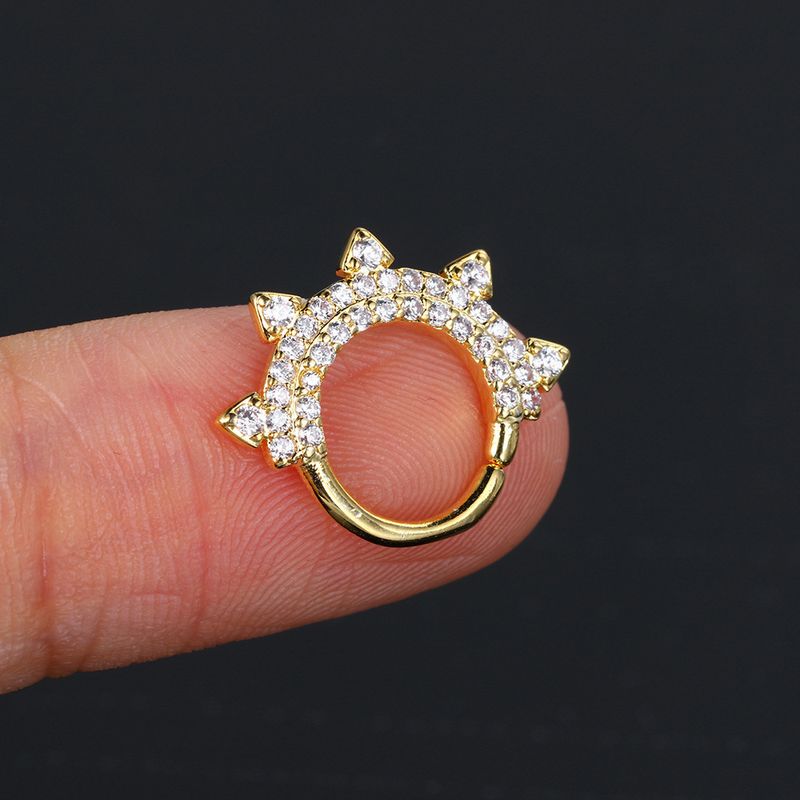 European and American style personalized zircon nose ring Women's simple fashion piercing ear bone ring cross-border hot ear jewelry_voghion.com