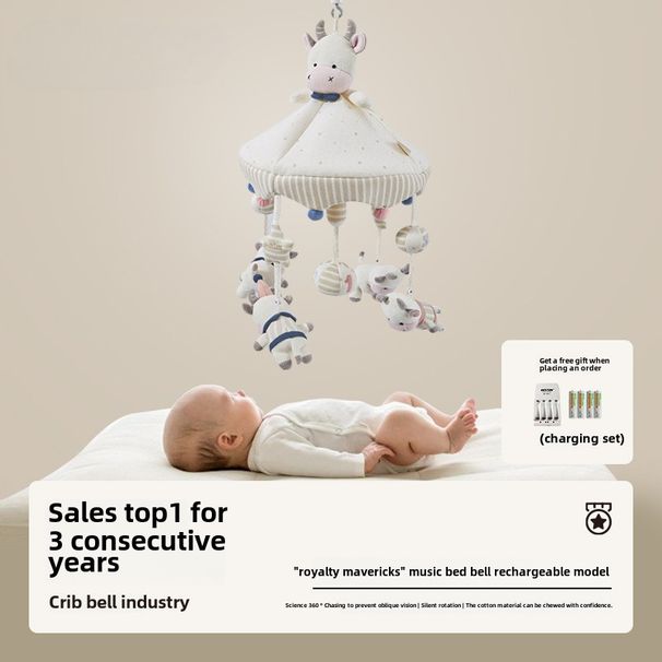 Campana de cama para bebé, sonajero musical giratorio, colgante de cama, juguete para bebé recién nacido, colgante de tela_voghion.com