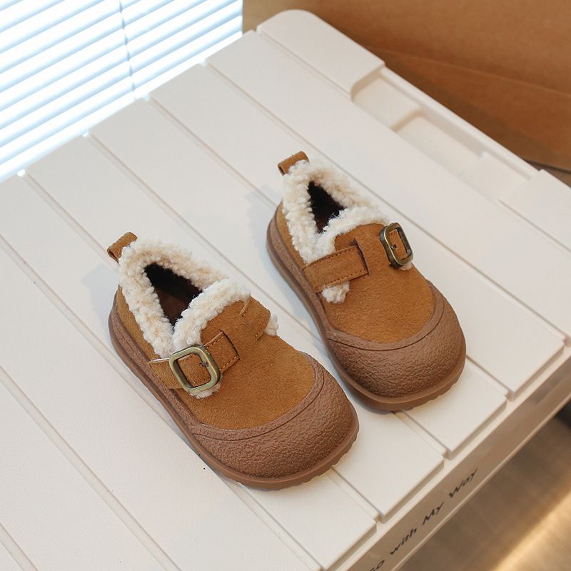 Scarpe per bambini Scarpe di cotone per bambini autunno e inverno nuove scarpe di cotone Baotou torta di pecora scarpe per bambini invernali ispessite e calde scarpe di cotone per neonati_voghion.com
