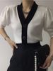 Women's outer wear slim knitted cardigan short-sleeved jacket for women_voghion.com