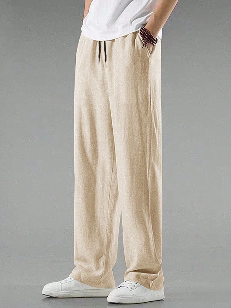 Manfinity Hypemode Herren Lose Passform Einfarbige Hose Mit Tunnelzug Taille Und Geradem Bein_voghion.com