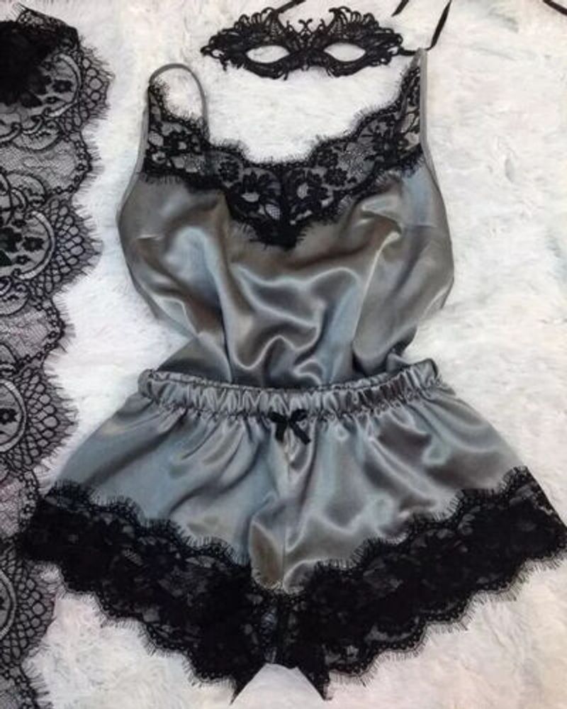 Women Sexy Ladies Hot Lingerie Lace Babydoll Underwear Nightwear Sleepwear Set_voghion.com