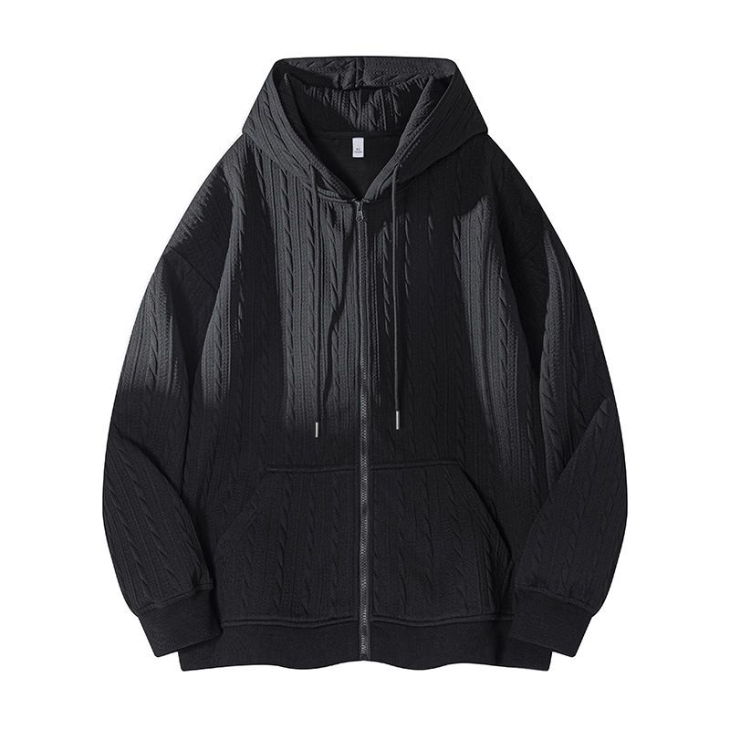 Textured Corduroy Hooded Jacket – Men’s Lightweight Layering Essential (S-7XL)_voghion.com