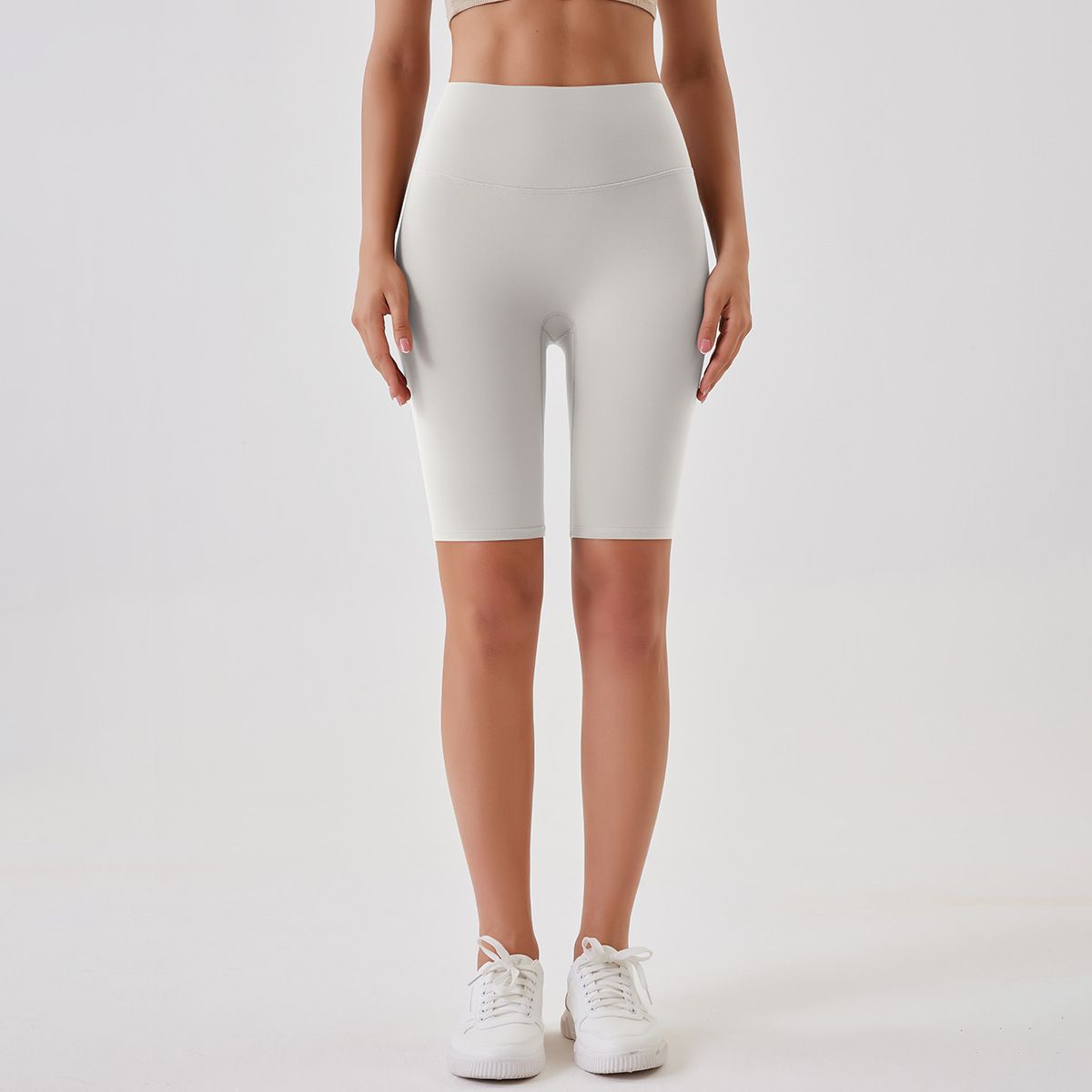 Women's Clothing double-sided brushed yoga shorts without embarrassing lines, buttocks lifting and abdominal control sports running fitness pants_voghion.com