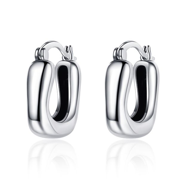 Orecchini a cerchio larghi semplici geometrici in argento thailandese_voghion.com