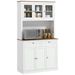 HOMCOM 71' Tall Kitchen Pantry Storage Cabinet With Microwave Stand, Freestanding Buffet With Hutch, 2 Drawers, 5 Doors, Adjustable Shelves And Glas_voghion.com
