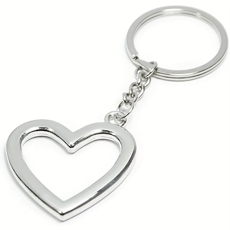 Lucky Keychain (heart-shaped), Metal Peach Heart Frame Keychain Pendant, Exquisite Peach Heart Gift_voghion.com