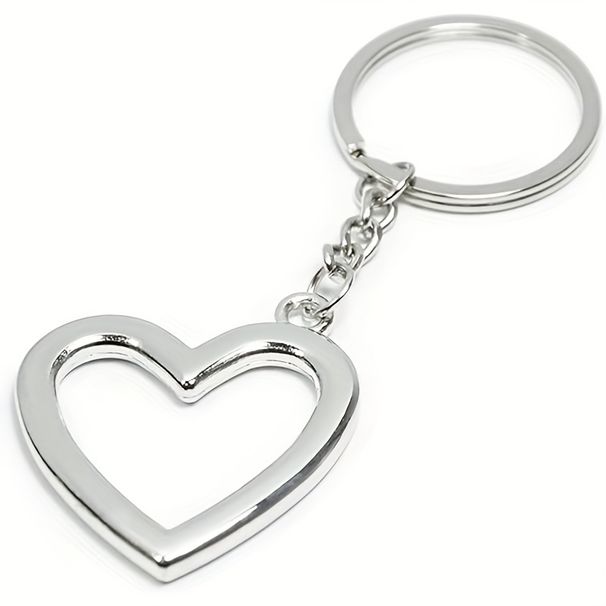 Lucky Keychain (heart-shaped), Metal Peach Heart Frame Keychain Pendant, Exquisite Peach Heart Gift_voghion.com