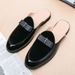 Breathable Men's Shoes British Plus Business Leather Fashion Slip-On Size Closed-Toe Slippers Half Style_voghion.com