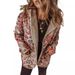 Giacca a maniche lunghe casual e versatile con stampa multicolore, nuova tasca autunnale per donna_voghion.com