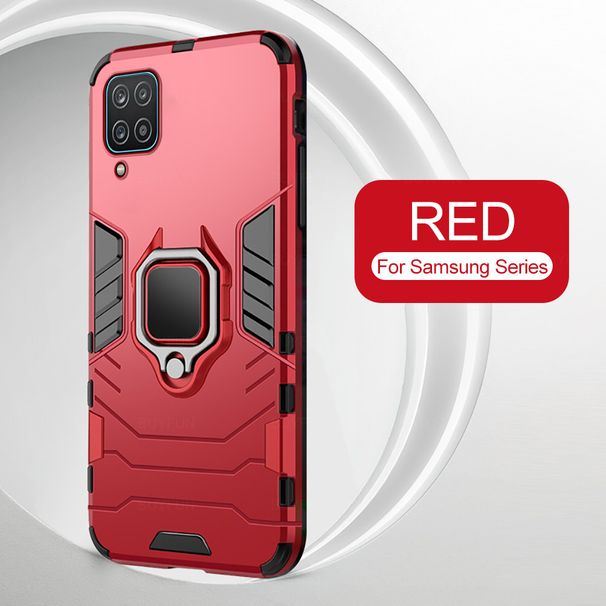 Carcasă rezistentă la șocuri pentru Samsung A12 A02S A32 A52 A72 A42 5G, suport inelar, bara de protecție din silicon, spate pentru telefon_voghion.com