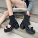 thick Heel Platform Sandals,2025 Summer New Short Elastic Slim Boots Fashion Exquisite Comfortable_voghion.com