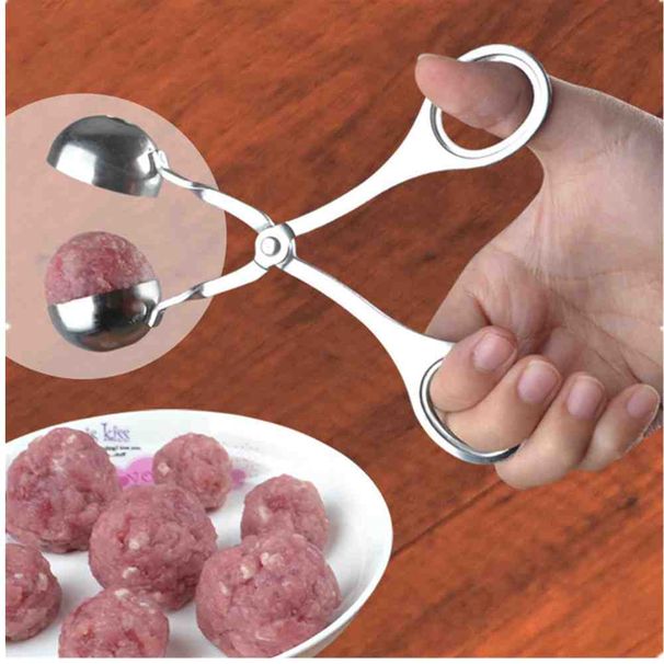 2er-Pack praktische Küchen-Fleischbällchenformer aus Edelstahl mit Clip, Fischbällchen- und Reisbällchenform, Küchenzubehör_voghion.com