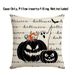 Grenseoverskridende varmt salg Halloween Horror Gresskar Heks Katt Mønster Trykt Lin Hjem Ferie Stue Sofa_voghion.com